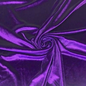 French (Purple) 4 WAY Spandex Stretch Velvet Fabric By The Yard//Smooth Back - Picture 1 of 7