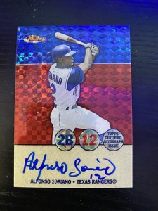 2005 Topps Finest Alfonso Soriano Atomic Refractor Auto #08/25 MINT
