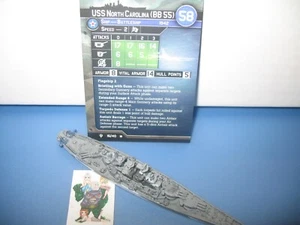 =Axis Allies War at Sea FLANK SPEED USS North Carolina (BB 55) 16/40 con carta= - Foto 1 di 1