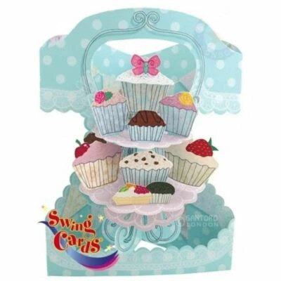 Santoro Interactive 3-D Swing Greeting Card, Celebration Cakes (SSC113) - Image 1 of 2