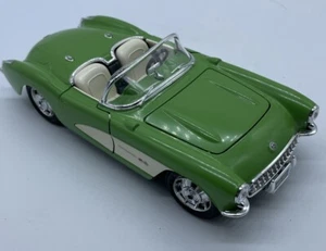 Burago Chevrolet Corvette 1957 Teal 1/24 Scale Diecast Missing Front Windshield - Picture 1 of 7