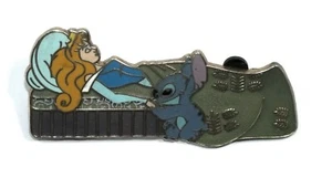 Disney Pin Trading Sleeping Beauty Aurora Blue Dress Sleeping Prince Stitch LE - Picture 1 of 2