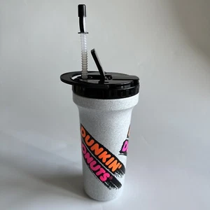 Vintage NEW Dunkin Donuts 48oz Cup Travel Tumbler Straw Lid Rare USA Plastic - Picture 1 of 9