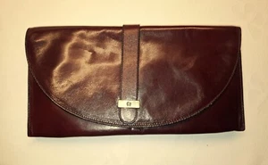 Aigner, wunderschöne, klassische Clutch / Tasche, rot-braun, groß - Bild 1 von 4