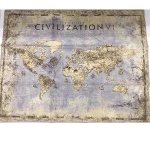 *** Civilization VI 6 *** Stoff Tuch Weltkarte Flagge Map *** NEU & OVP - Bild 1 von 3