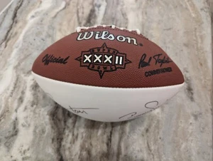 Fútbol americano autografiado del Super Bowl XXXII - Boomer Esiason - Ronnie Lott - Seifert - Imagen 1 de 4