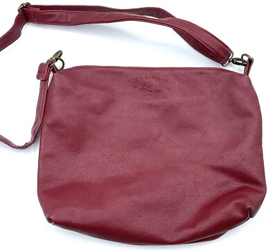 Deep Red Maroon Leather G.H. BASS & Co. Shoulder Bag Purse with Adjustable Strap - Image 1 of 4