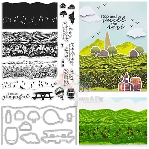 Hero Arts Vineyard Stamps & Dies - Landscape, Grateful, Stop and Smell the Roses - Bild 1 von 12