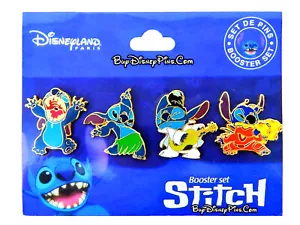 Lotto spille Stitch Booster set 4 spille serie LE Paris Disney - Foto 1 di 8