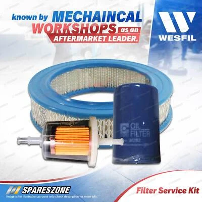 Wesfil Oil Air Fuel Filter Service Kit for Ford Escort 1.6L Petrol 4Cyl 76-1981 - image 1 of 2