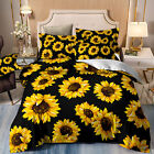 Sunflower Floral Duvet Cover Set Single Double King Size Bedding Set Pillowcases