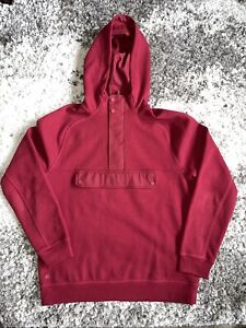 LACOSTE Mens Red Canvas Pullover Casual Hoodie Athleisure Sweatshirt M (4) EUC