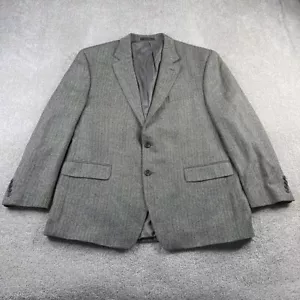 Lauren Ralph Lauren LRL Jacket Mens 46R Grey Wool Herringbone Sport Coat Blazer - Picture 1 of 17