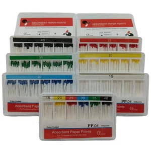 Dental Root Endodontics Absorbent Paper Point Taper 0.04 15-40# Disposable - Picture 1 of 15
