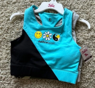 Justice Oh So Soft Juego de 2 Sujetadores Deportivos Longline Camuflaje Sonrisa Justicia Deportes Talla 30 Foto 1 de 4