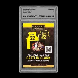 Graded 10 2024 Caitlin Clark Panini Authentic Box Insert Instant Trading Card - Picture 1 of 2