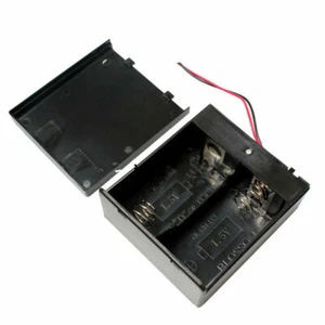 Scatola supporto batteria cella 2x D custodia 3V DC con coperchio cavo forniture interruttore - Foto 1 di 4