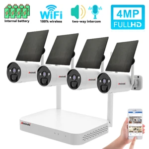 Solar Panels Wireless Security HD 4MP IP PRO Smart WiFi Bullet Camera Kits - Picture 1 of 15