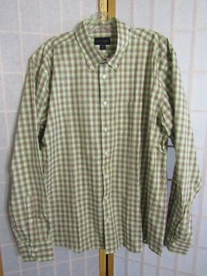 NIB Scott Barber Green/Lilac Long Sleeve Button Up Front Men's Cotton Shirt XL - Image 1 of 4