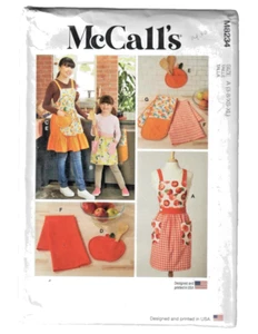 McCall's M8234 Full Aprons for Kids & Adults Potholders Tea Towel Sewing Pattern - Picture 1 of 4