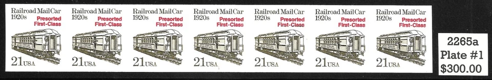 Scott #2265a IMPERFORATE ERROR PNC7, Plate #1, MNH, Cat. $300.00 for PNC6 - Image 1 of 1