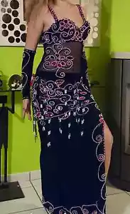 Sexy Ägyptisches Profi Bauchtanz Kostüm Bauchtanz Kleid Maßanfertigung Neu - Bild 1 von 10