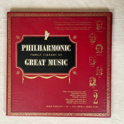 Philharmonic Family Library Of Great Music Album 2 1955 Vinyl Box Set PFLS 2 G+ - Image 1 of 4