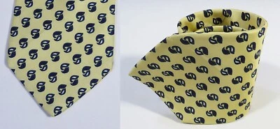 Hathaway 100% Silk Yellow Neck Tie w/Blue - Image 1 of 3