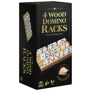 Wood Domino Racks, Set of 4 Trays for Mexican Train and other Dominoes Games, fo - Picture 1 of 9