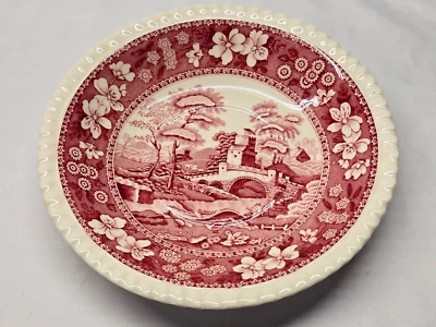 Vintage SPODE 5.875" Replacement Dessert Saucer TOWER PINK - Single - England - Image 1 of 4