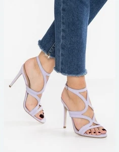 Office London womens open toe ankle strap lilac heels size 38 Fairy Preppy Party - Picture 1 of 8
