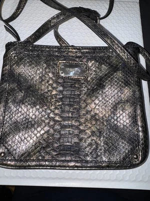 Nine West Snake Print Crossbody Black Gray White Shoulder Bag Purse - Image 1 of 4