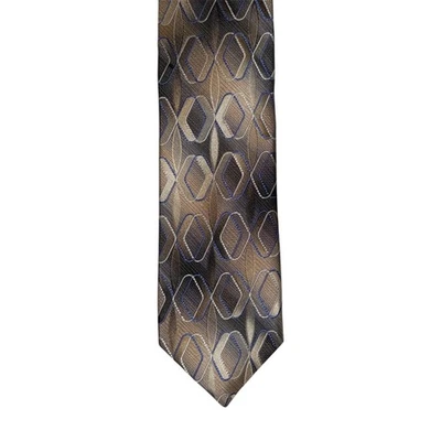 Concepts by Claiborne мужской геометрический шелковый галстук коричневый синий тканый - Изображение 1 из 4