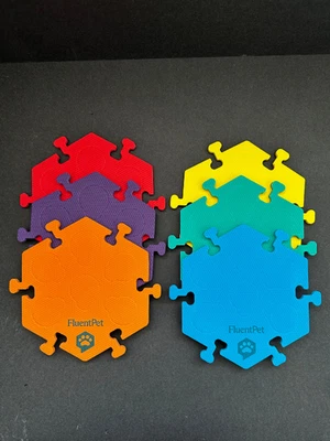 FluentPet HexTiles 6-Pack – All 6 Colors – Button Mats Only – Dog/Cat Setup - Image 1 of 4