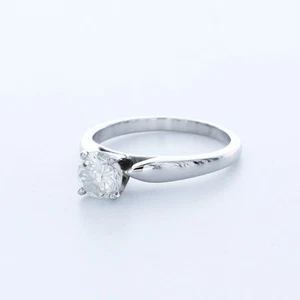 1.3CT LAB-CREATED DIAMOND E/VVS1 ROUND CUT 14K GOLD PRONG CLASSIC SOLITAIRE RING - Picture 1 of 3