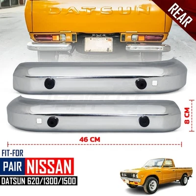 PARAGOLPES TRASERO ACERO GOMA CROMADA PARA CAMIONETA NISSAN DATSUN 620 1300 1500 Foto 1 de 4