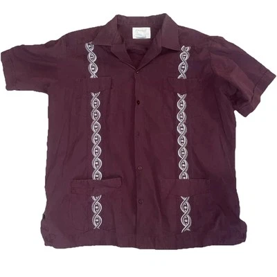 Camisa de campamento de colección años 80 Guayaberas Ravgo cuello abotonado adulto XL hecha en México Foto 1 de 4