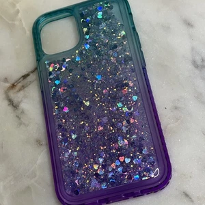 Apple iPhone 12 Mini Protective Case (Water Glitter Blue) Shockproof, Rhinestone - Picture 1 of 7