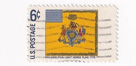 STAMP US SCOTT 1353 "Philadelphia Light Horse Flag" 6 CENT 1968 USED WAVE - C - Image 1 of 1
