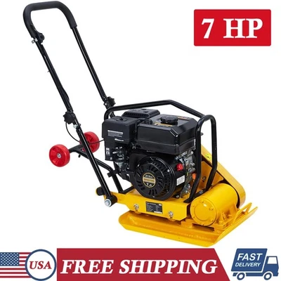 7HP Walk-Behind Plate Compactor 212CC Gas Engine Soil Dirt Rammer Plate Tamper - Image 1 of 4