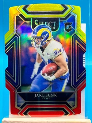 2021 Panini Select - Club Level Jake Funk #299 Red & Blue Prizm Die-Cut (RC) - Image 1 of 4