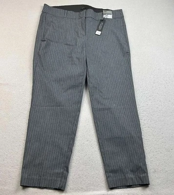 Lane Bryant Pants Womens 18 Gray Striped Flat Front The Allie Straight Leg NWT - Image 1 of 4