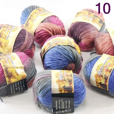 出售 批量 8 件 Skeins X 50 克 全新 粗彩 手工针织 分数 羊毛纱 10 — 第 1/4 张图片