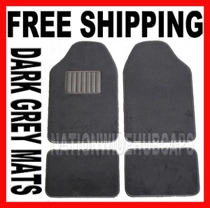 DARK GRAY Set of 4 Carpet Front & Rear Floor Mat Mats Liner Liners Car Truck SUV - Picture 1 of 5