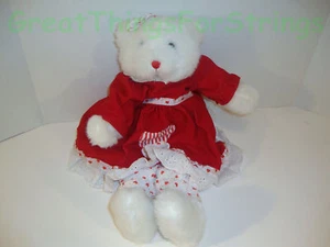 Oso de peluche formal peluche vestido corazones blanco - Imagen 1 de 1