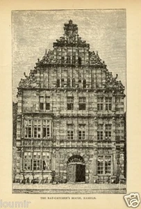 1884 GERMANIA = Casa del Pifferaio Magico HAMELIN = Stampa Antica = Old Print - Picture 1 of 1