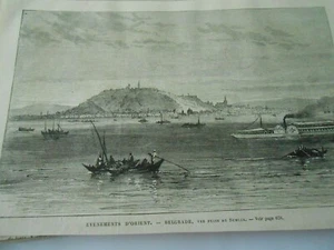 Gravure 1876  - Belgrade vue prise de Semlin - Picture 1 of 1
