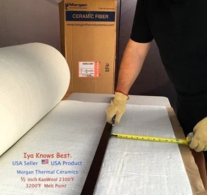 1/2" Kaowool 20"x24" Ceramic Fiber Blanket Insulation 8# Thermal Ceramics 2300F - Picture 1 of 12