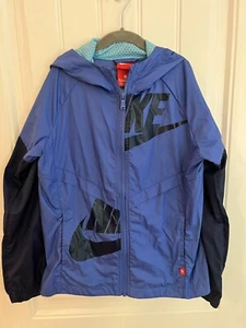 Nike Girls Sportswear Windrunner Hooded Windbreaker Jacket Size Medium (10/12) - Picture 1 of 5