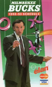MILWAUKEE BUCKS 1992-1993 Pocket Schedule, Coach Mike Dunleavy - Visa-Mastercard - Picture 1 of 2
